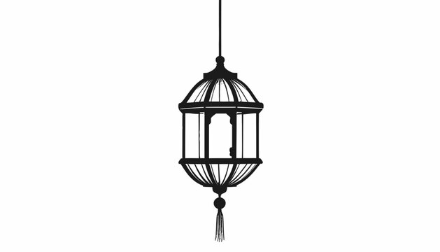Black metal hanging lantern light fixture.