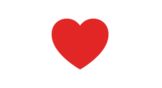 Red Heart Shape Symbol Love Icon.