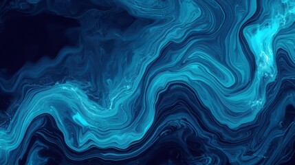 Fototapeta premium Abstract blue background, swirling liquid texture, dark blue waves, modern design element