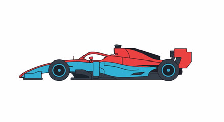 Naklejka premium A sleek, blue and red racing car with a streamlined design