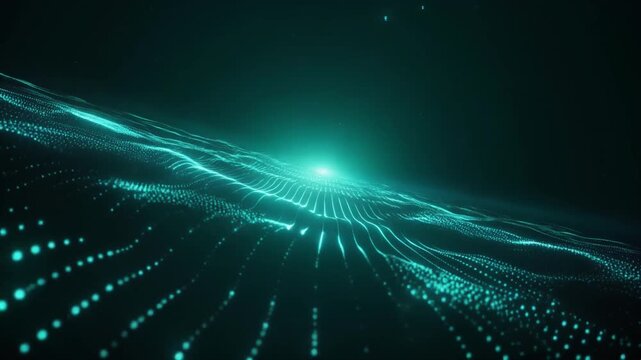 Glowing particle streams representing sustainable energy and carbon transition, perfect for ESG communication, climate technology, and corporate innovation media.