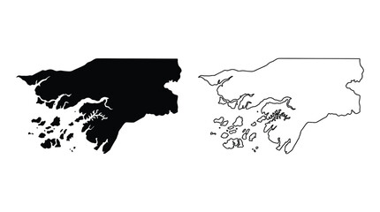 Africa Continent Silhouette Black And White Line Art © EY
