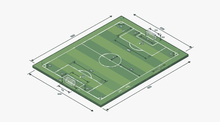 3D Rendered Soccer Field Circuit Board Layout. © ridwan