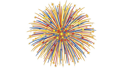 Obraz premium Colorful firework explosion, vibrant sparks, festive celebration, party decoration isolated on White Background