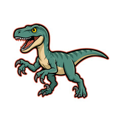 Fototapeta premium Velociraptor Dinosaur Illustration design templates simple and modern