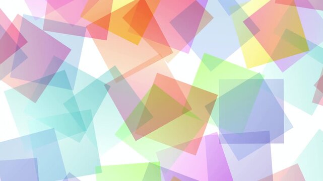 Abstract colorful translucent overlapping squares pattern 4K