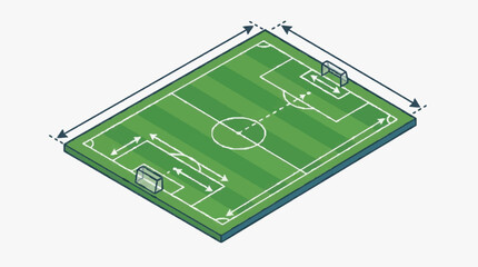 3D Soccer Field Diagram Layout. © s