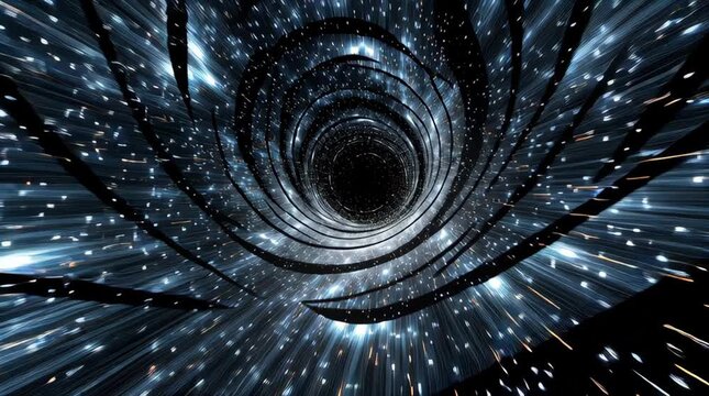 Space Tunnel with Star Trails Stock Video Footage