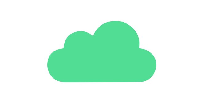 Cloud Download Symbol Animation, Secure Cloud Storage and File Transfer Icon