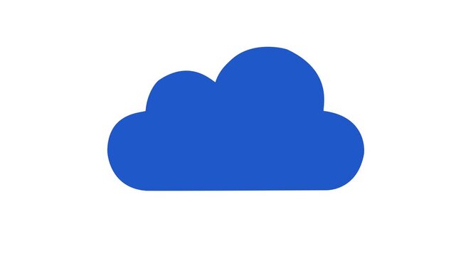 Cloud Download Symbol Animation, Secure Cloud Storage and File Transfer Icon