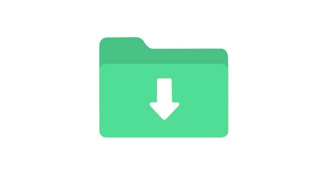 Cloud Download Icon Animation, Cloud Computing and Data Transfer Symbol