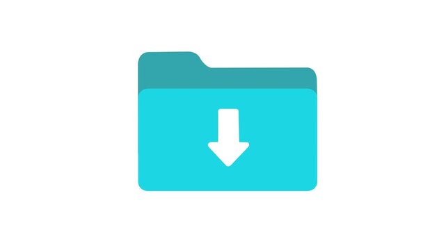 Cloud Download Icon Animation, Cloud Computing and Data Transfer Symbol