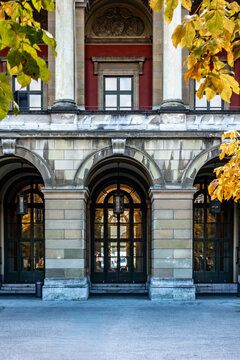 Munich Residenz Festsaalbau Framed by Autumn Foliage