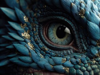 Naklejka premium Close-Up of a Fantasy Dragon Eye