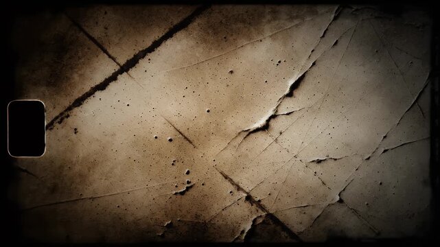 A distressed and aged paper texture with a rectangular cutout, evoking a vintage or antique aesthetic.