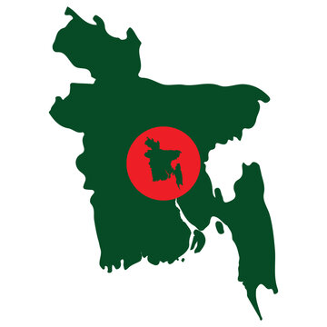 Bangladesh map with national flag creative concept vector illustration