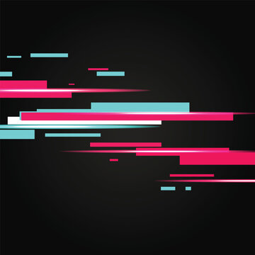 Digital Glitch Effect Vector Illustration with Abstract Distorted Bars