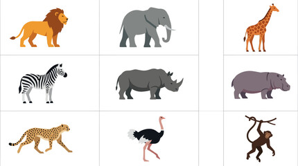 Obraz premium Collection of Wild Animals.