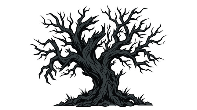 Dead Tree Silhouette Illustration.