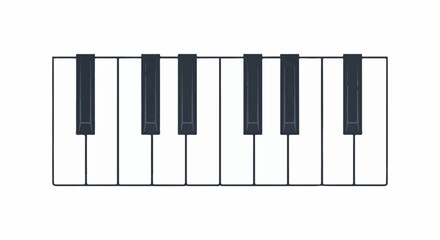Fototapeta premium A simple graphic illustration of a piano keyboard with black and white keys