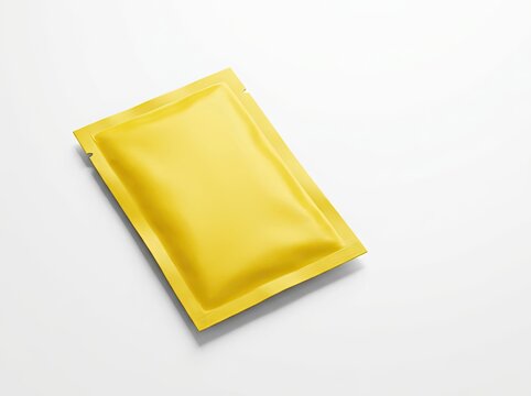 Sachet Mockup, Clean Product Packaging with Copy Space on White Background, Branding Presentation Concept