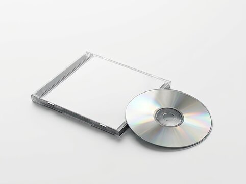 CD Jewel Case Mockup with Disc, Blank Insert and Copy Space, Digital Media Storage Concept