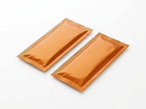 Single-serve Packaging Mockup, Clean Studio Presentation with Copy Space, Product Branding Concept.