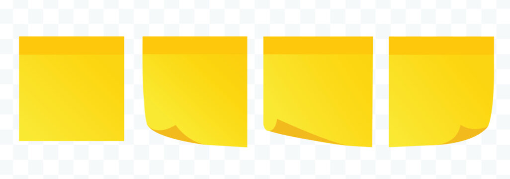 Sticky note reminder. Post it note paper. Collection of fifteen pastel colored square sticky notes. Sticky notes icon element in flat simple style.