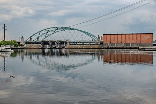 Fox Point Hurricane Barrier Across Providence River