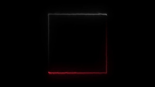 Abstract cyber electric thin line rectangle outline neon frame motion graphics animation seamless loop