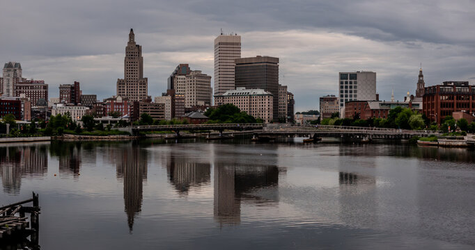 Downtown Providence Skyline Reflected Across Providence River
