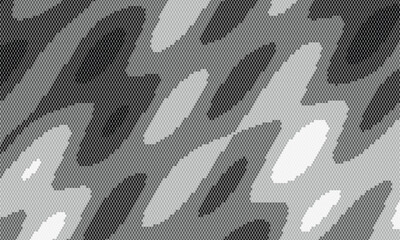Fototapeta premium Monochromatic hexagonal pixelated organic shapes pattern abstract background, texture monochrome