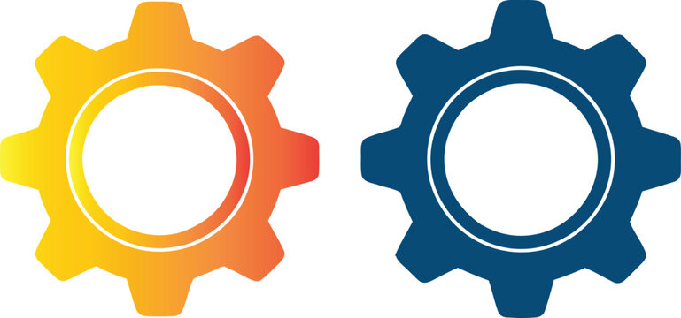 Gear wheels pair vector illustration for engineering technical and industrial mechanics.