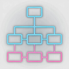 Fototapeta premium Neon organizational chart icon