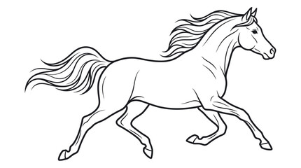 Majestic stallion galloping in full stride with flowing mane and tail © ghina