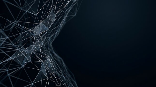 Futuristic plexus network connection with glowing lines and nodes