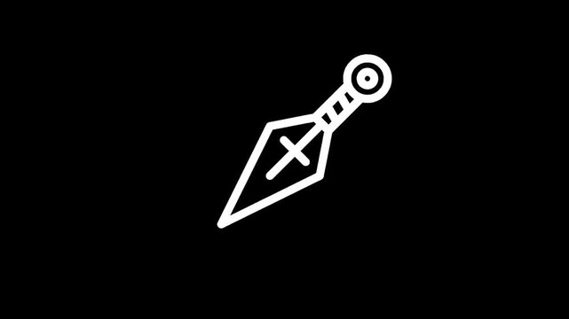 Stylized white outline of a shuriken weapon on a black background