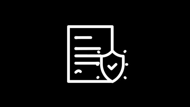 Document security icon with shield and checkmark, representing data protection and safety