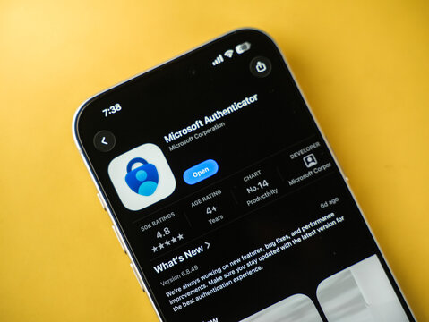 Microsoft Authenticator logo is displayed on a smartphone screen in Bangalore, India, on June 25, 2026
