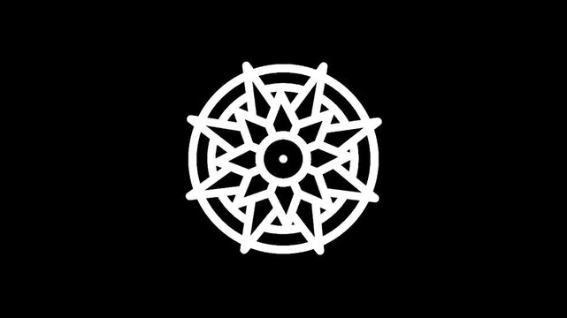 White compass rose icon on a black background, symbolizing direction and navigation