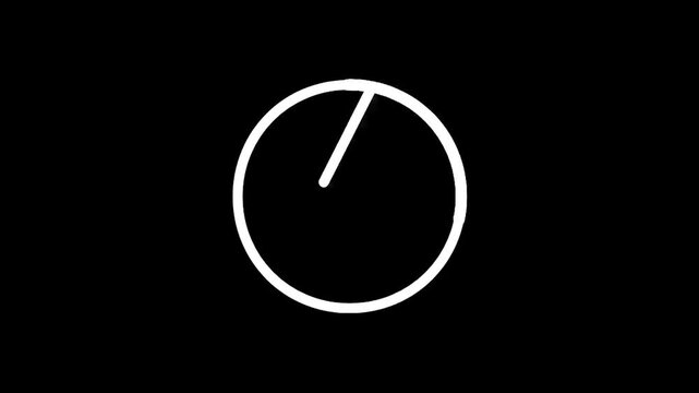 Minimalist white circle with a single line segment on a black background