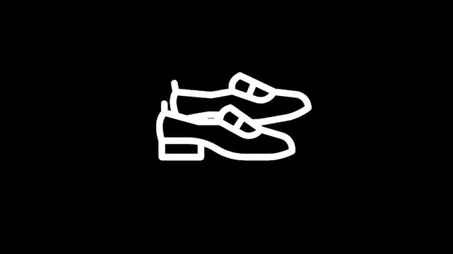 Classic white line art loafers for men on a black background
