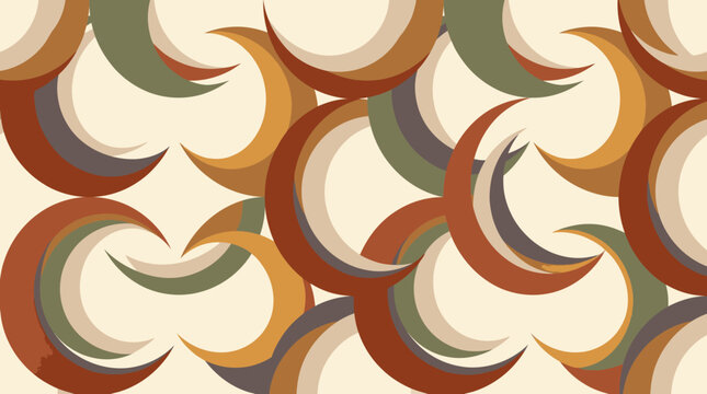 Retro geometric semicircle pattern with layered arcs.