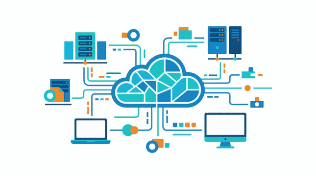 A cloud computing system with various devices and data storage (1)