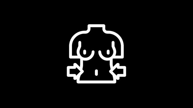 Icon representing female body contouring and aesthetic surgery for a slimmer waistline