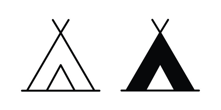 Camping icon graphics, editable stroke linear icon, eps 10