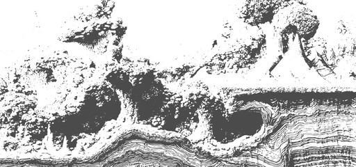 Fototapeta premium Terrain Profile Design with Stylized Underground Layers, Dark Earth Base, Rock Strata and Smooth Wavy Surface Formation.