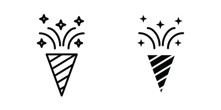 Confetti icon graphics, editable stroke linear icon, eps 10