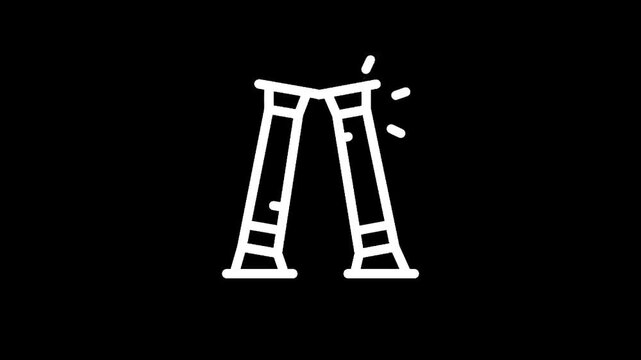 Abstract white ladder icon symbolizing success and achievement against a black background