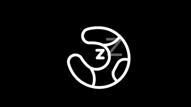 Abstract minimalist logo design with the letter Z and sleep symbol on a black background